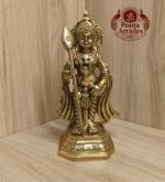 Buy Brass Murugan Silai for Puja Room Online – 7.4 inch, 1.430 kg Handcrafted Karthikeya Idol for Home Temple & Pooja Decor
