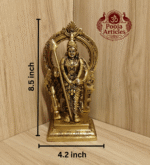 Buy Brass Murugan Statue Online – 1.7 kg, 8.5" Handcrafted Vel Idol for Devotion & Home Temple