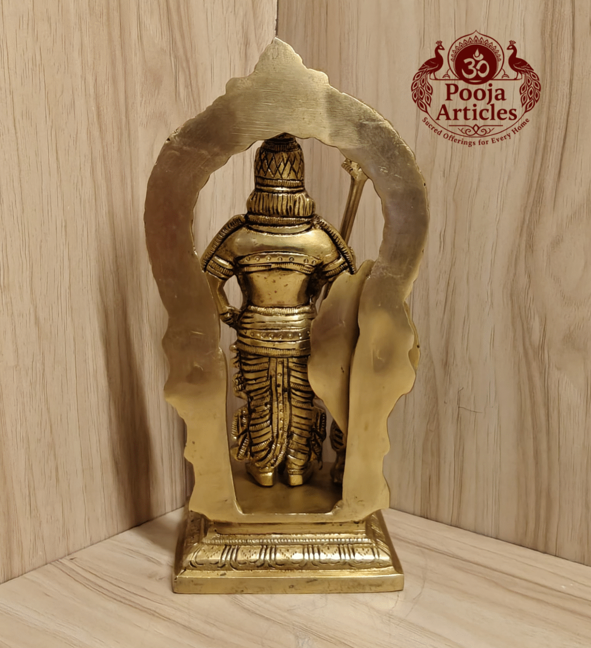 Buy Brass Murugan Statue Online – 1.7 kg, 8.5" Handcrafted Vel Idol for Devotion & Home Temple