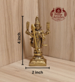 Buy Brass Murugan Statue Online – Handcrafted 4 inch, 230g Subramanya Idol for Pooja, Protection and Home Temple Decor