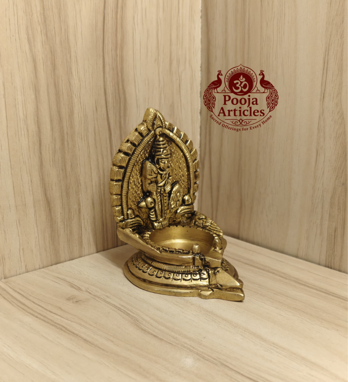 Buy Brass Murugan Vilakku – 270g, 3″ Powerful Lord Murugan Sacred Lamp For Home & Return Gifts