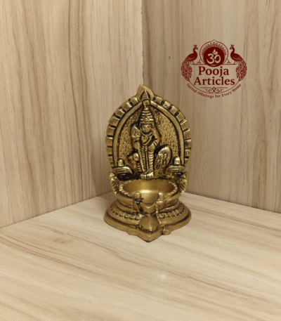 Buy Brass Murugan Vilakku – 270g, 3″ Powerful Lord Murugan Sacred Lamp For Home & Return Gifts