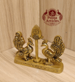 Buy Brass Murugar Vel with Peacock Online – 350g, 3.4" Divine Murugar Vel Idol for Pooja and Home