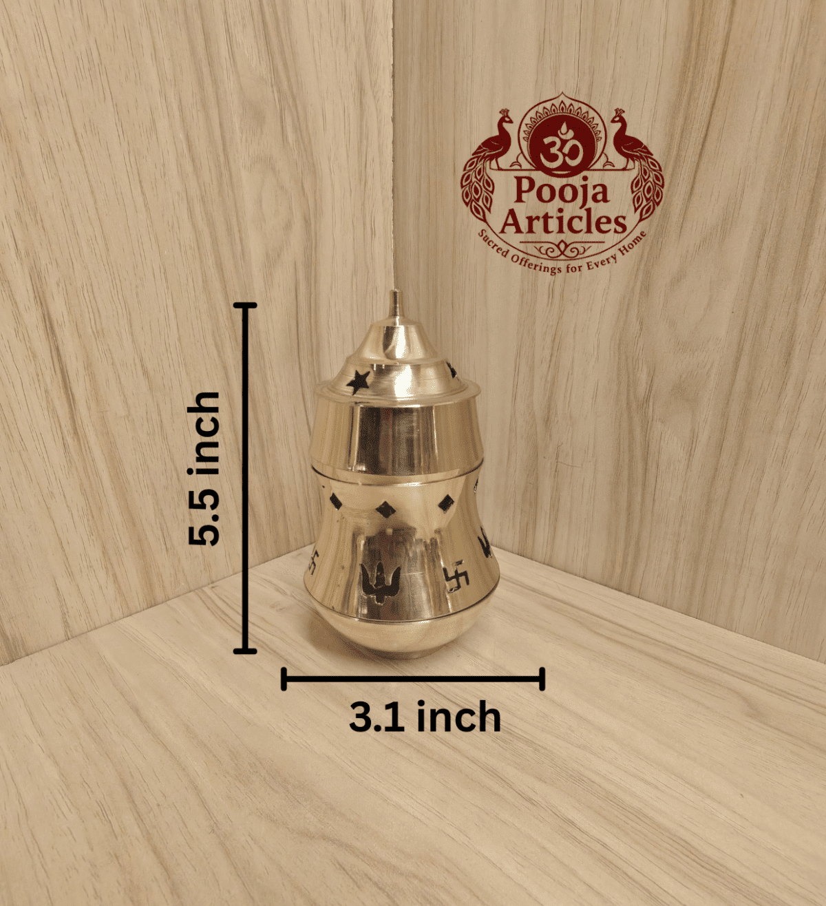 Buy Brass Pacha Kapoora Villakku Online – 210g, 5.5 inch Divine Pooja Diya for Traditional Rituals and Aromatic Use