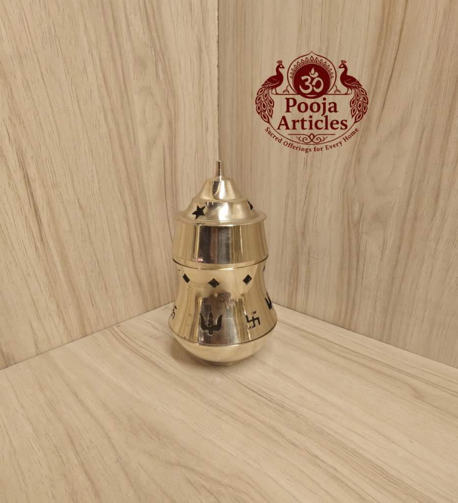 Buy Brass Pacha Kapoora Villakku Online – 210g, 5.5 inch Divine Pooja Diya for Traditional Rituals and Aromatic Use