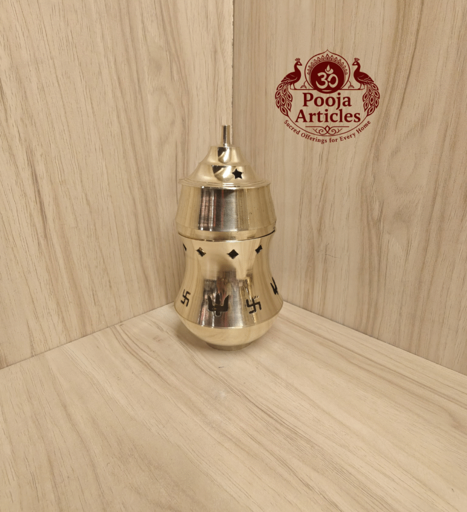 Buy Brass Pachakarpoora Vilakku Online – 250g, 6.5 inch Powerful Camphor Diya for Pooja, Aarti & Home Decor