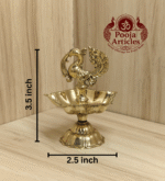 Buy Brass Peacock Diya Size 1 – 90 g, 3.5″ Handcrafted Auspicious Lamp For Puja & Home Use