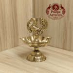 Buy Brass Peacock Diya Size 1 – 90 g, 3.5″ Handcrafted Auspicious Lamp For Puja & Home Use