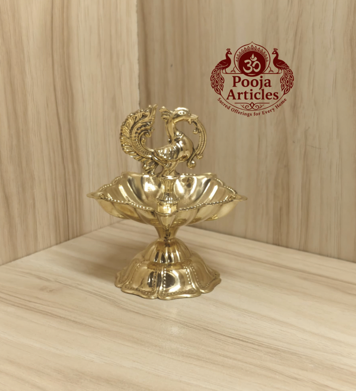 Buy Brass Peacock Diya Size 2 – 110 g, 4″ Handcrafted Traditional Auspicious Oil Lamp For Puja & Home Use