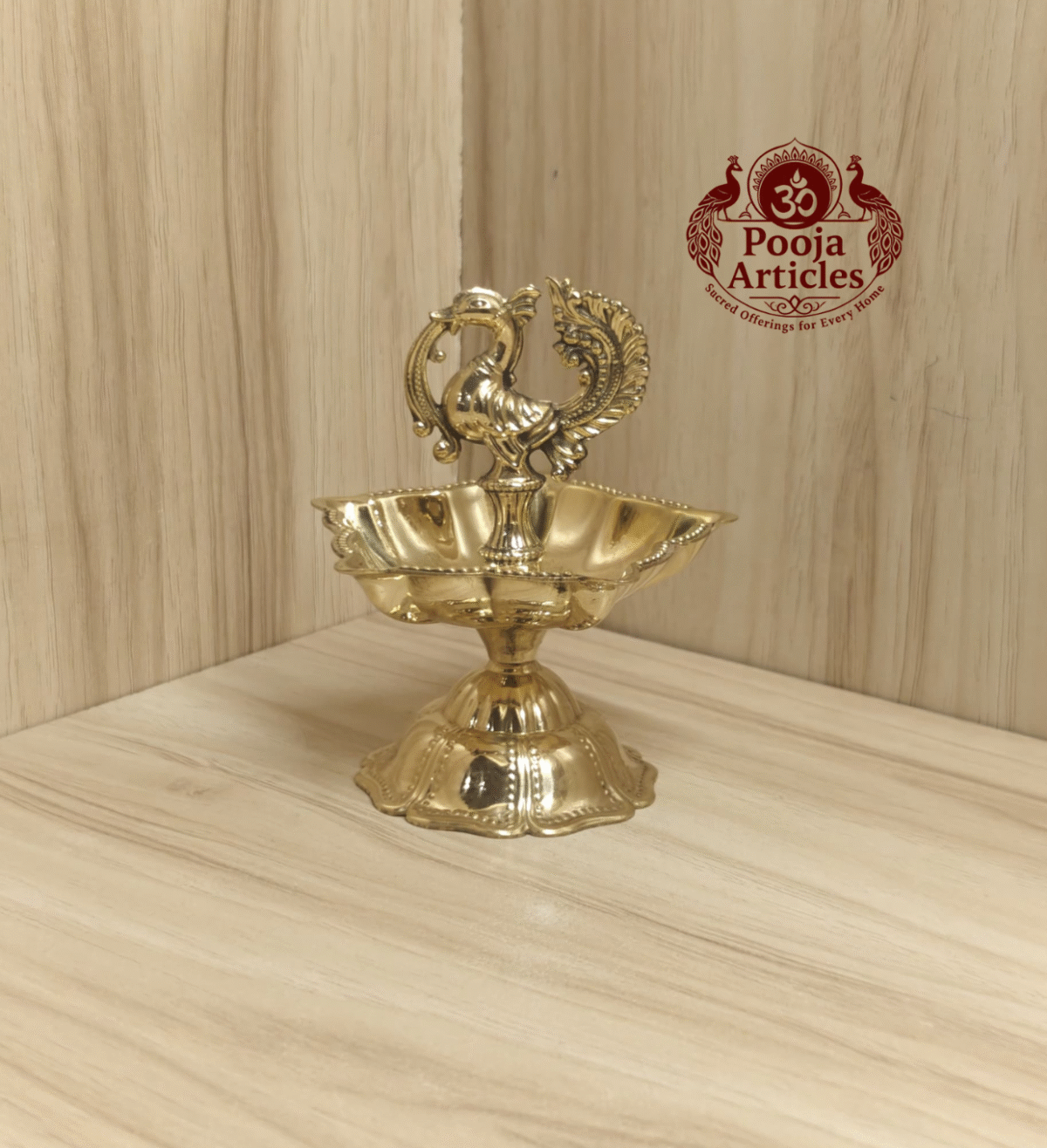Buy Brass Peacock Diya Size 2 – 110 g, 4″ Handcrafted Traditional Auspicious Oil Lamp For Puja & Home Use