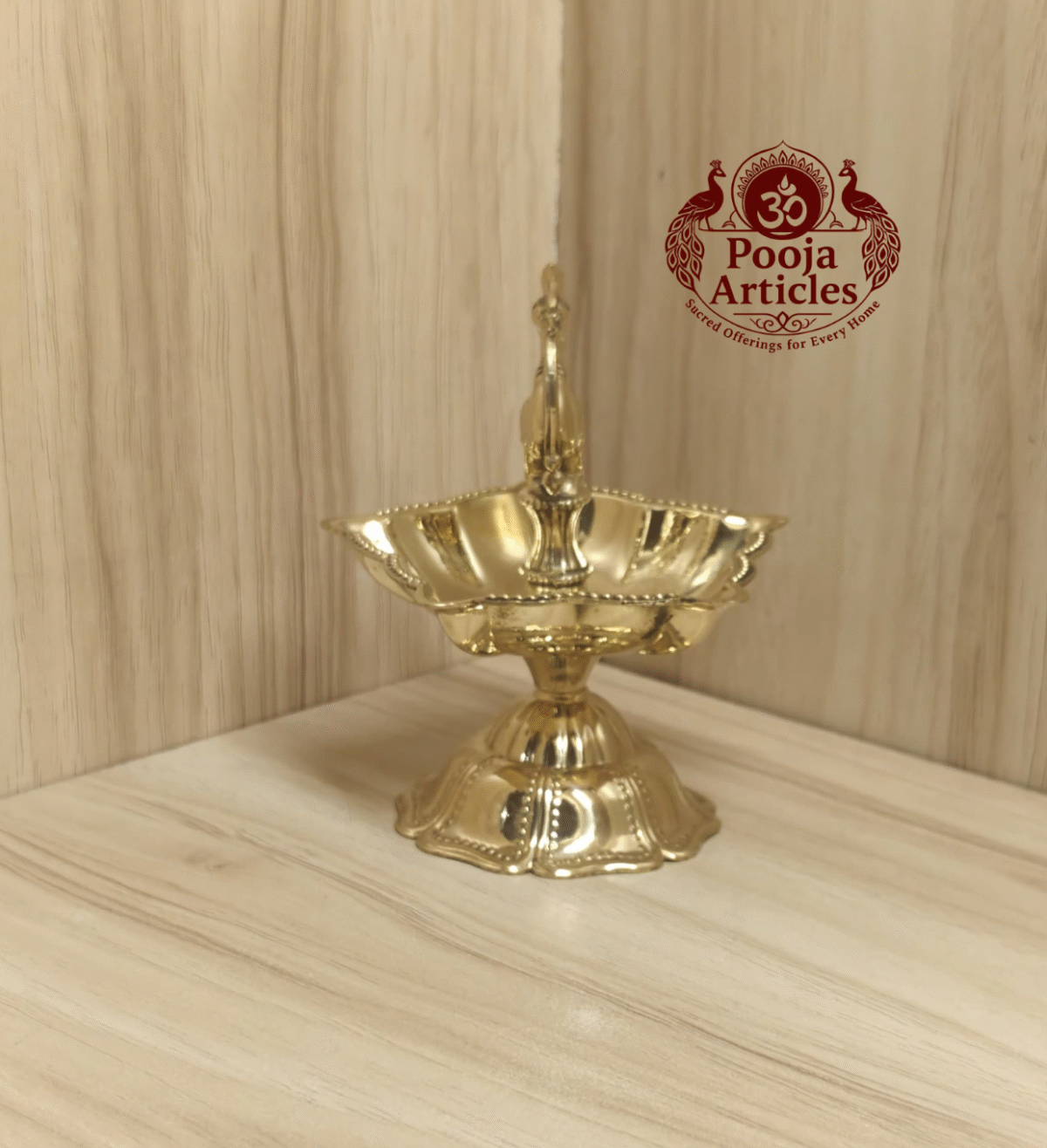 Buy Brass Peacock Diya Size 2 – 110 g, 4″ Handcrafted Traditional Auspicious Oil Lamp For Puja & Home Use