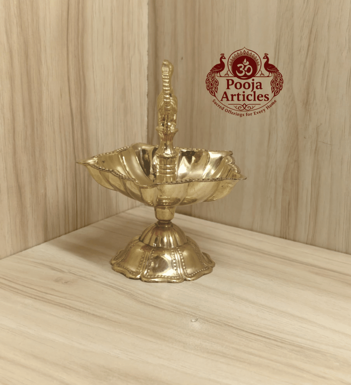 Buy Brass Peacock Diya Size 3 – 130 g, 4.9″ Divine Festival Oil Lamp For Puja & Home Use