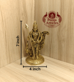Buy Brass Peacock Murugan Statue Online – 1.200g, 7" Handcrafted Lord Murugan Idol for Pooja and Home Decor