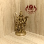 Buy Brass Peacock Murugan Statue Online – 1.200g, 7" Handcrafted Lord Murugan Idol for Pooja and Home Decor