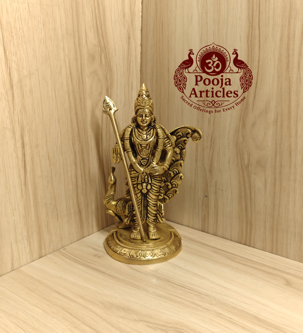 Buy Brass Peacock Murugan Statue Online – 1.200g, 7" Handcrafted Lord Murugan Idol for Pooja and Home Decor Buy Brass Peacock Murugan Statue Online – 1.200g, 7" Handcrafted Lord Murugan Idol for Pooja and Home Decor