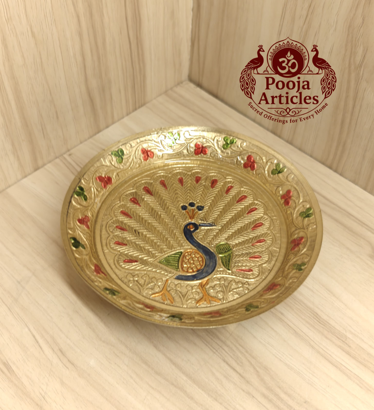 Buy Brass Peacock Pin Tray – 280g, 6.2" Handcrafted Divine Plate for Pooja & Gifting Buy Brass Peacock Pin Tray – 280g, 6.2" Handcrafted Divine Plate for Pooja & Gifting