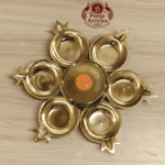Buy Brass Plain Aarumuga Agal Vilakku – 410 g, 8.5″ Divine Six-Face Murugan Oil Lamp for Home Use & Gifts