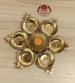 Buy Brass Plain Aarumuga Agal Vilakku – 410 g, 8.5″ Divine Six-Face Murugan Oil Lamp for Home Use & Gifts