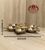 Buy Brass Plain Aarumuga Agal Vilakku – 410 g, 8.5″ Divine Six-Face Murugan Oil Lamp for Home Use & Gifts