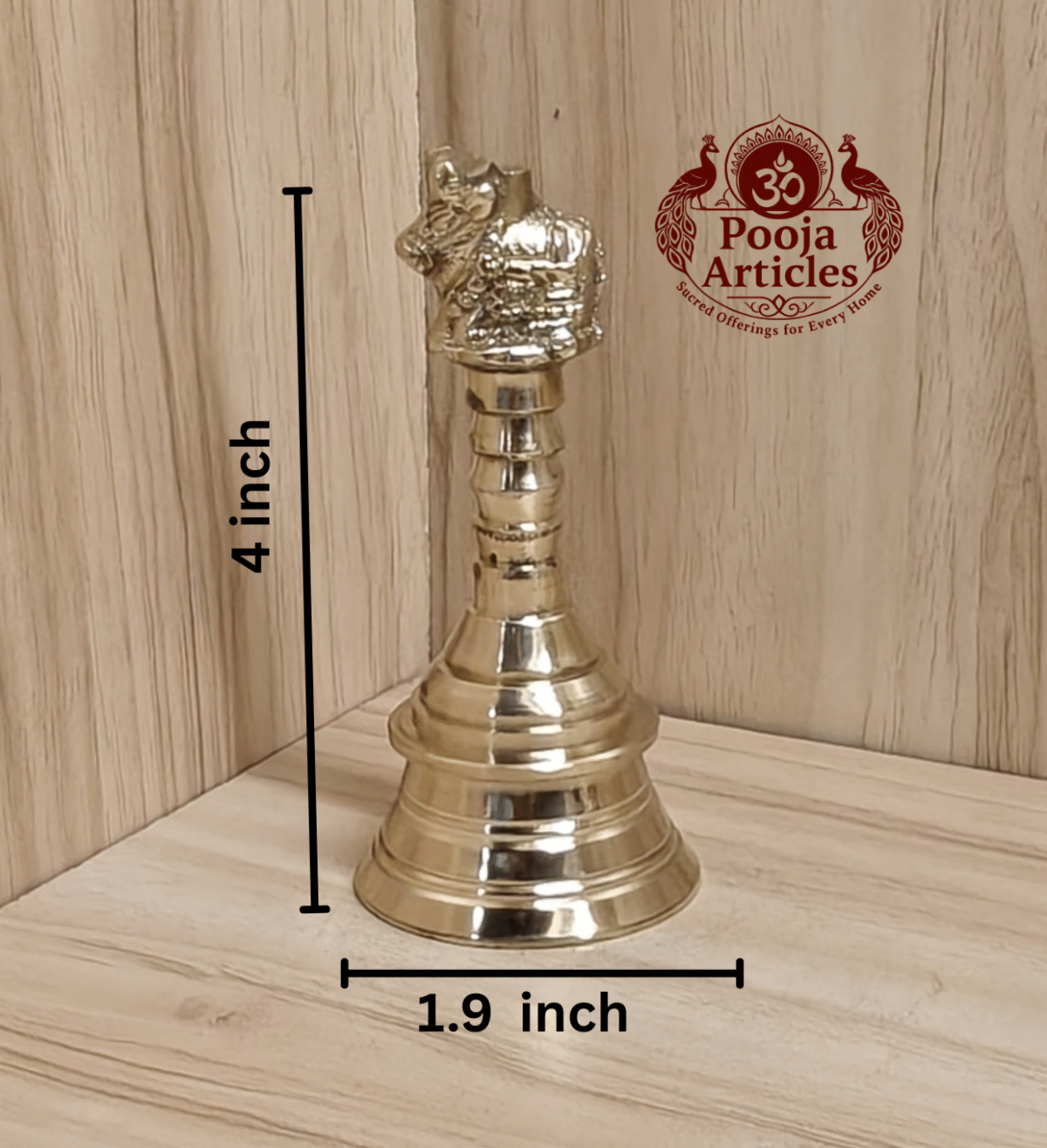 Buy Brass Pooja Bell 160g, 4" – Divine Temple Ghanti For Puja & Temple Use