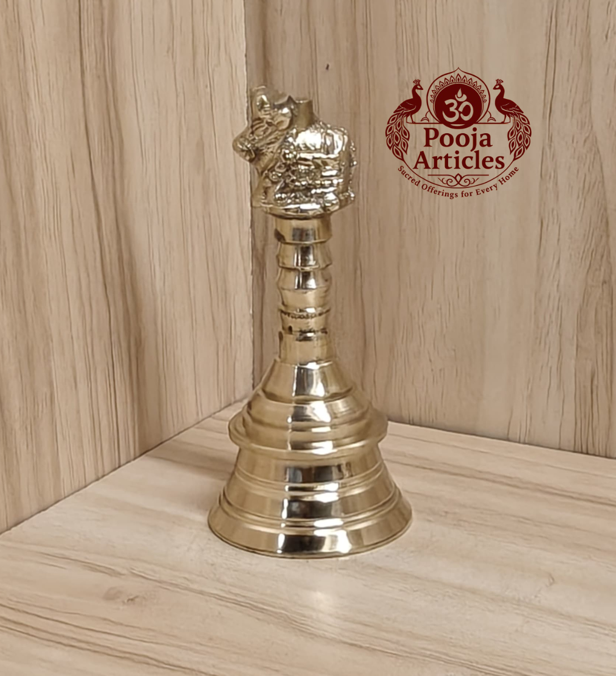 Buy Brass Pooja Bell 160g, 4" – Divine Temple Ghanti For Puja & Temple Use Buy Brass Pooja Bell 160g, 4" – Divine Temple Ghanti For Puja & Temple Use