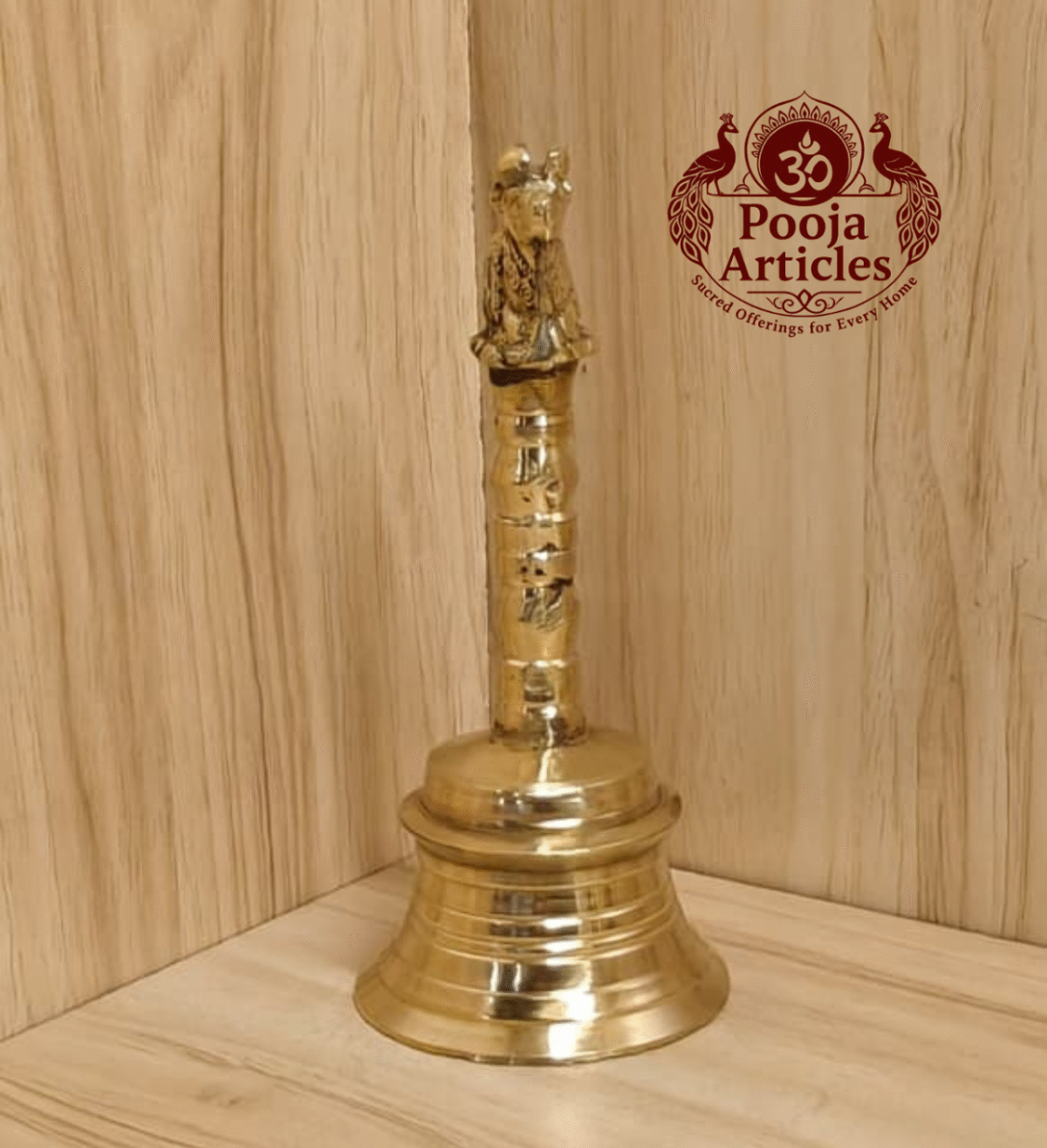 Buy Brass Pooja Bell 260g, 4.7" – Divine Temple Ghanti For Puja & Temple Use
