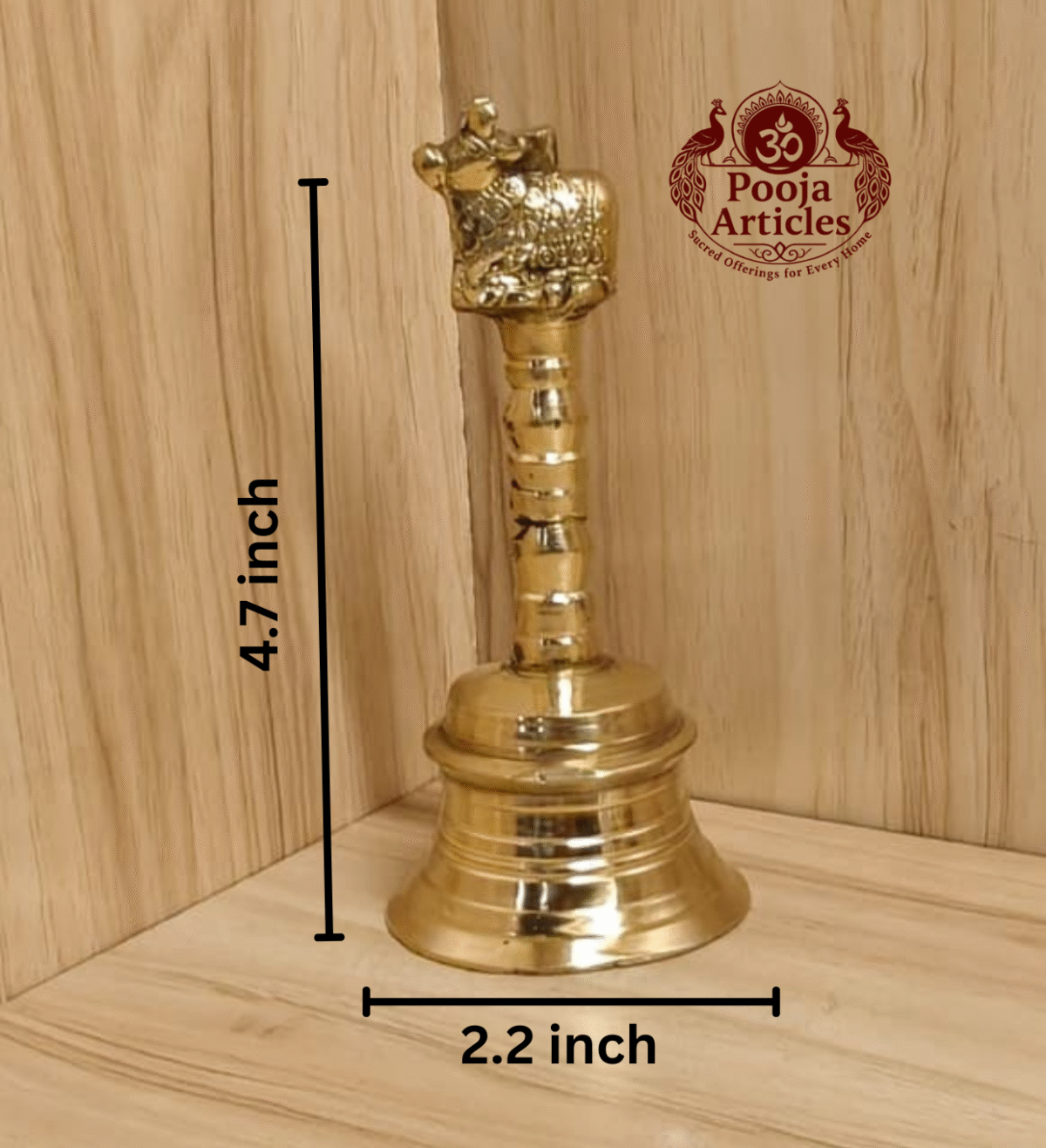 Buy Brass Pooja Bell 260g, 4.7" – Divine Temple Ghanti For Puja & Temple Use