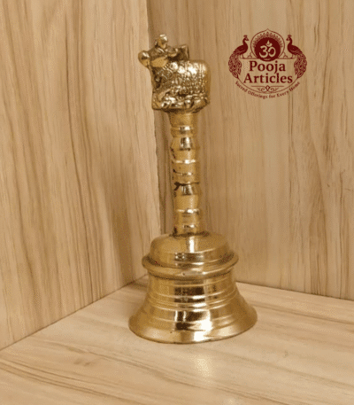 Buy Brass Pooja Bell 260g, 4.7" – Divine Temple Ghanti For Puja & Temple Use