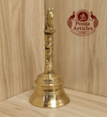 Buy Brass Pooja Bell 420g, 6" – Handcrafted Divine Temple Hand Bell for Puja