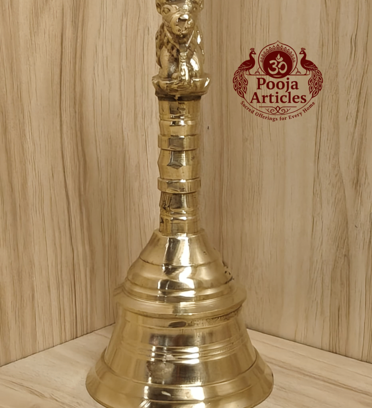 Buy Brass Pooja Bell 620g, 6.5" – Handcrafted Traditional Temple Bell For Puja