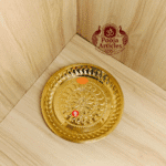 Buy Brass Pooja Plate Online – Traditional 70g, 8" Divine Pooja Thali for Daily Worship