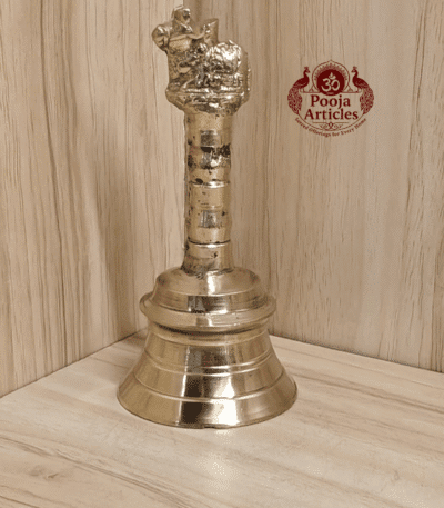 Buy Brass Puja Bell 230g, 4.5" – Handcrafted Divine Temple Hand Ghanti For Puja