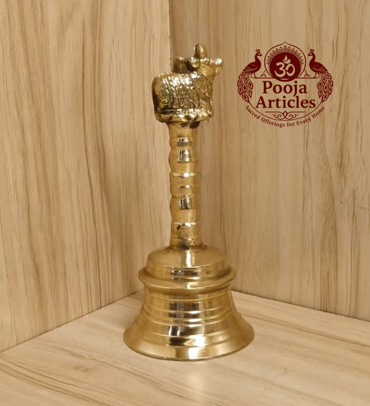 Buy Brass Puja Bell 350g, 5.5" – Handcrafted Divine Temple Hand Ghanti For Puja