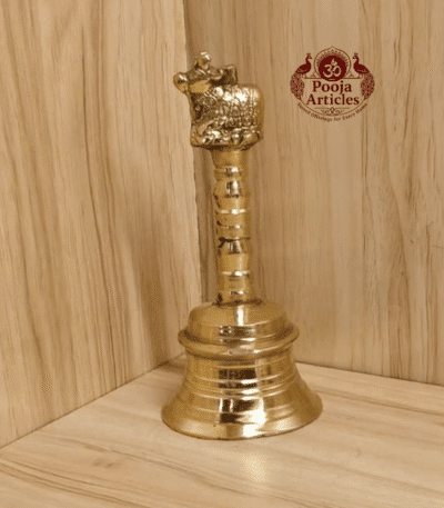 Buy Brass Puja Bell 350g, 5.5" – Handcrafted Divine Temple Hand Ghanti For Puja