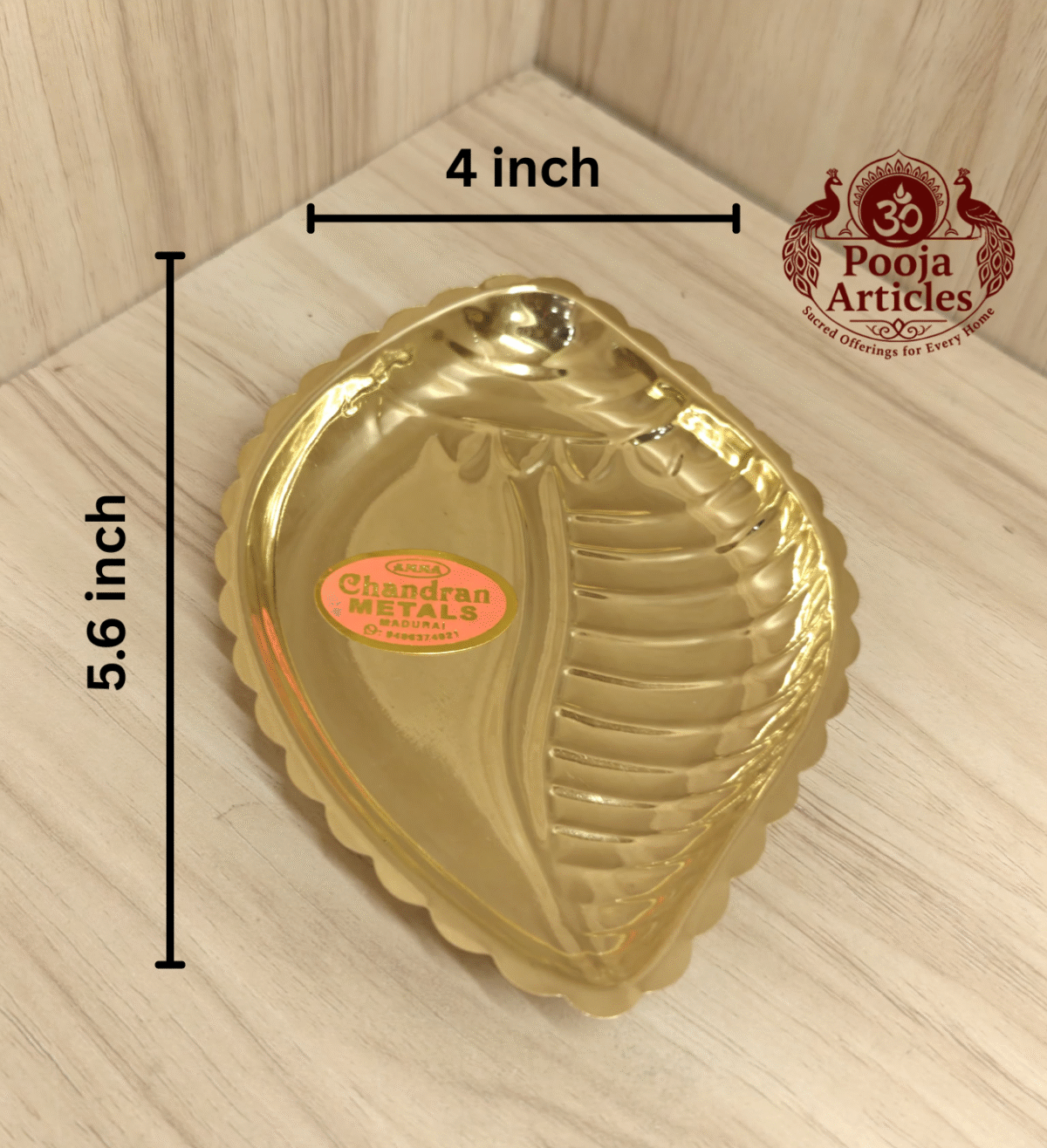 Buy Brass Shanku Plate Online – 35g, 5.6 inch Shankh Plate for Prosperity, Purity & Sacred Rituals