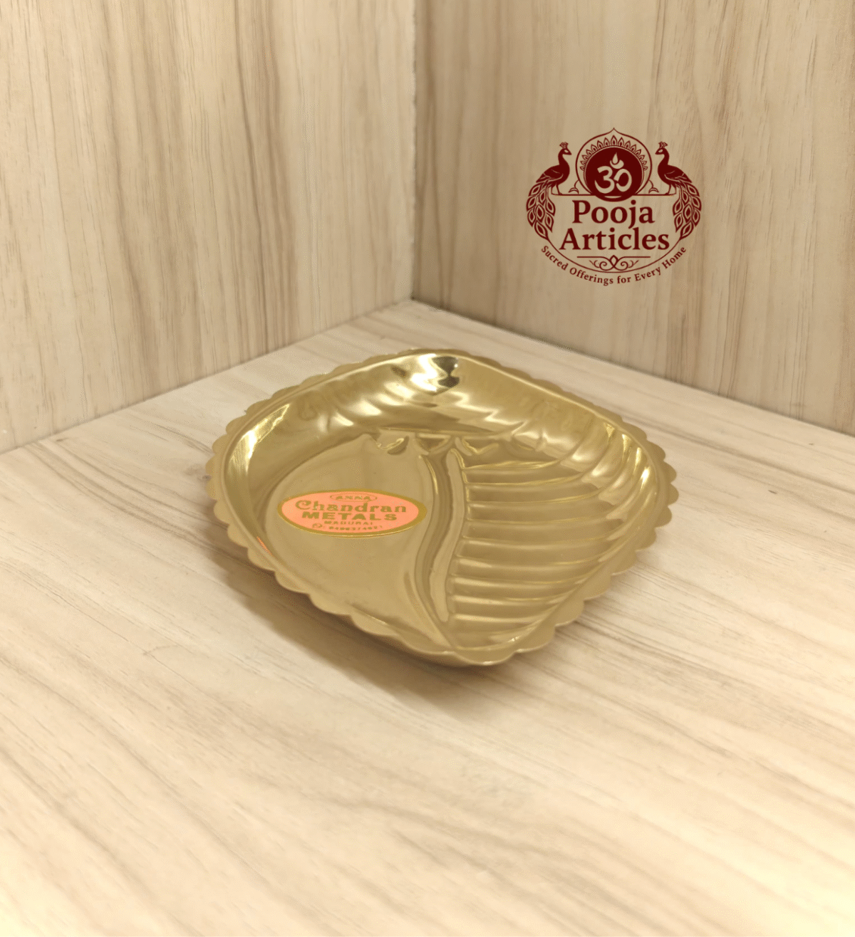 Buy Brass Shanku Plate Online – 35g, 5.6 inch Shankh Plate for Prosperity, Purity & Sacred Rituals