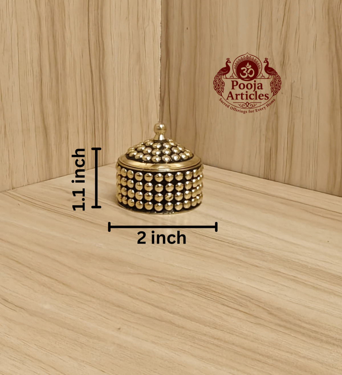 Buy Brass Sindoor Box 30g, 2" – Elegant Mini Vermilion Holder For Puja & Gifting
