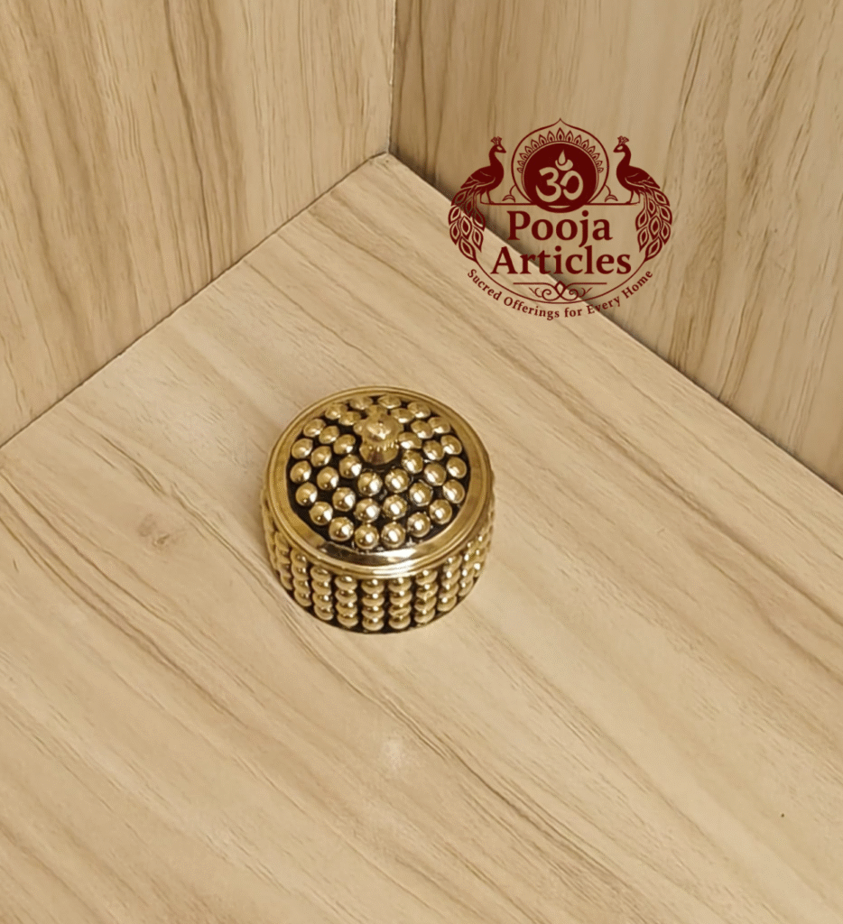 Buy Brass Sindoor Box 30g, 2" – Elegant Mini Vermilion Holder For Puja & Gifting