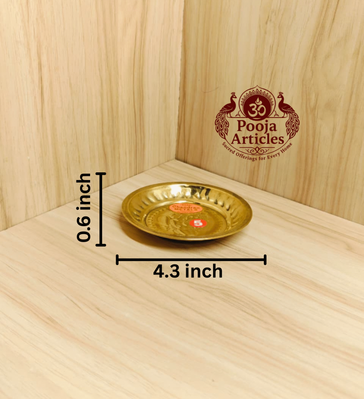 Buy Brass Small Pooja Plate Online – 20g, 4.3" Divine Traditional Pooja Thali for Daily Worship