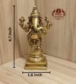 Buy Brass Standing Ganesha Statue – 480g, 4.7″ Handcrafted Lord Ganesha Idol for Home & Temple