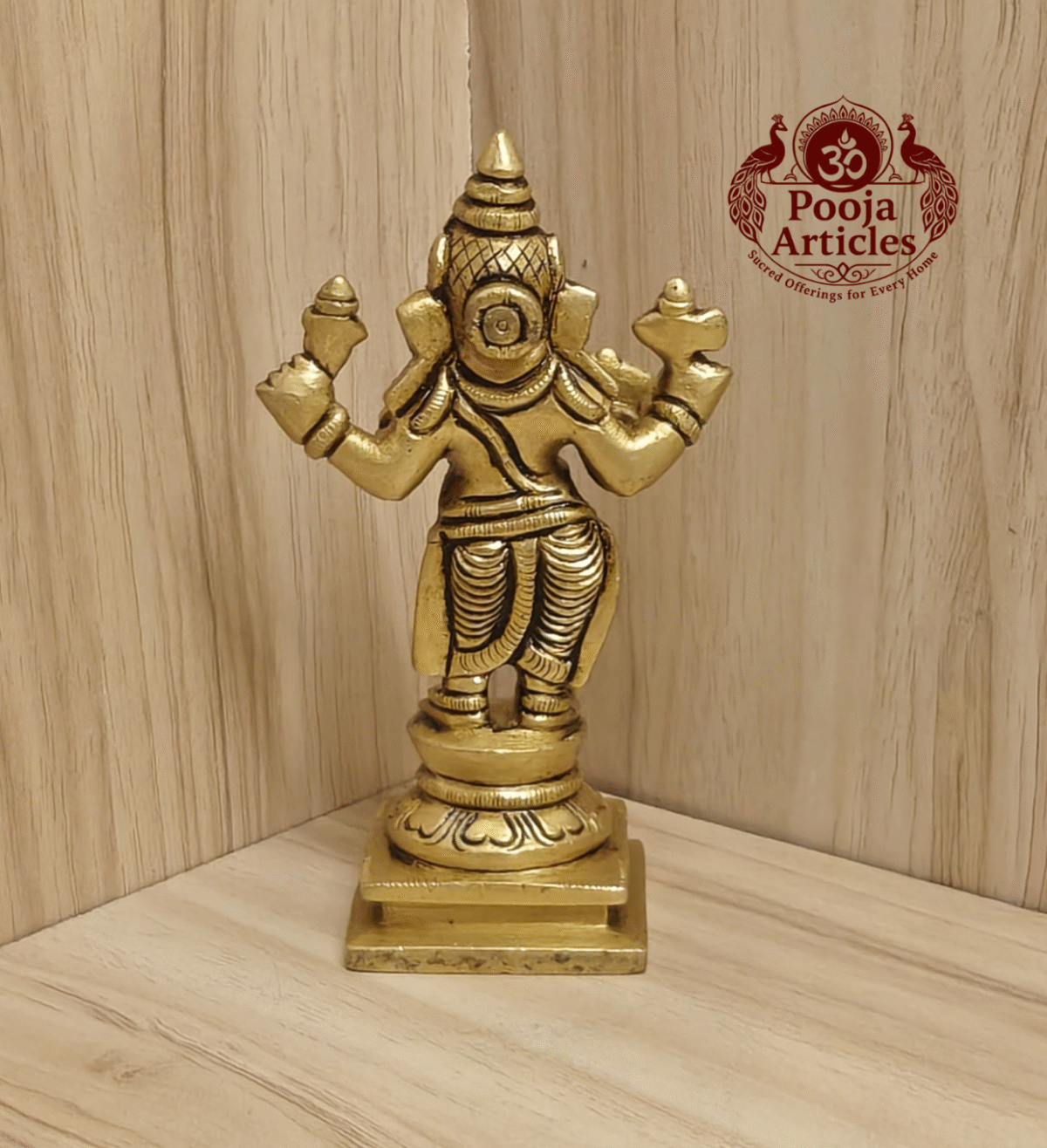 Buy Brass Standing Ganesha Statue – 480g, 4.7″ Handcrafted Lord Ganesha Idol for Home & Temple
