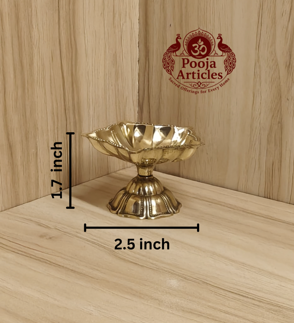 Buy Brass Star Diya Size 1 – 40 g, 2.5″ Handcrafted Auspicious Oil Lamp For Puja & Home Use