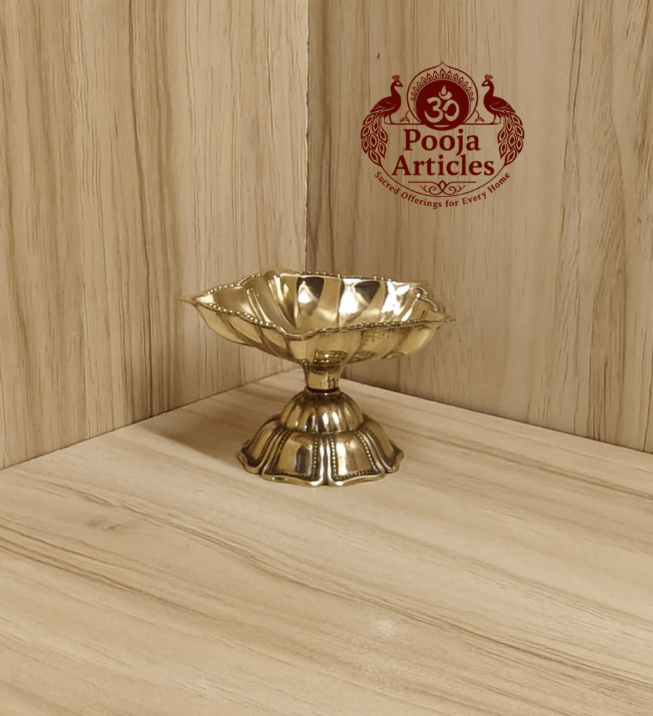 Buy Brass Star Diya Size 1 – 40 g, 2.5″ Handcrafted Auspicious Oil Lamp For Puja & Home Use