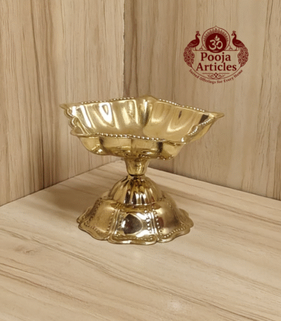 Buy Brass Star Diya Size 2 – 80 g, 2.7″ Handcrafted Auspicious Oil Lamp For Puja & Home Use