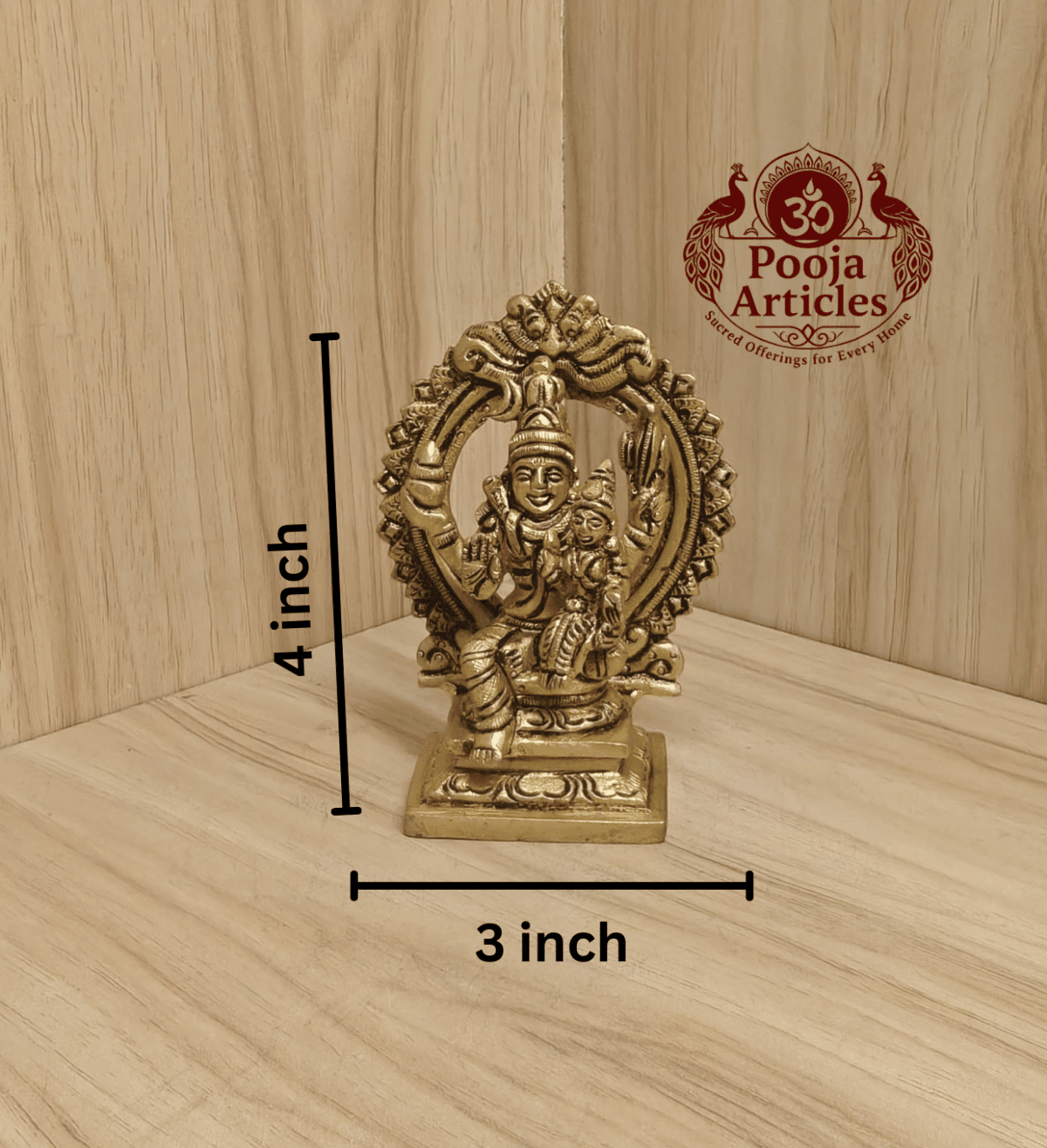 Buy Brass Swarna Akarshana Bhairava Idol Online – 400g, 4" Divine Idol for Pooja and Prosperity