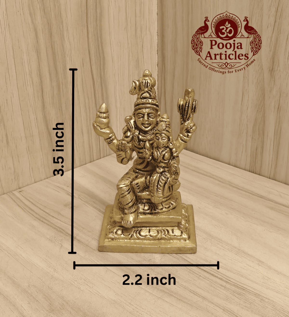 Buy Brass Swarna Akarshana Bhairava Statue Online – 340g, 3.5" Small Divine Idol for Wealth and Protection