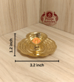 Buy Brass Table Oil Lamp Online – 25 g, 3.2" Handcrafted Pure Brass Mini Oil Lamp for Pooja & Décor