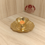 Buy Brass Table Oil Lamp Online – 25 g, 3.2" Handcrafted Pure Brass Mini Oil Lamp for Pooja & Décor