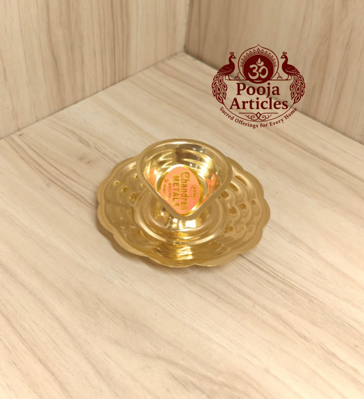 Buy Brass Table Oil Lamp Online – 25 g, 3.2" Handcrafted Pure Brass Mini Oil Lamp for Pooja & Décor