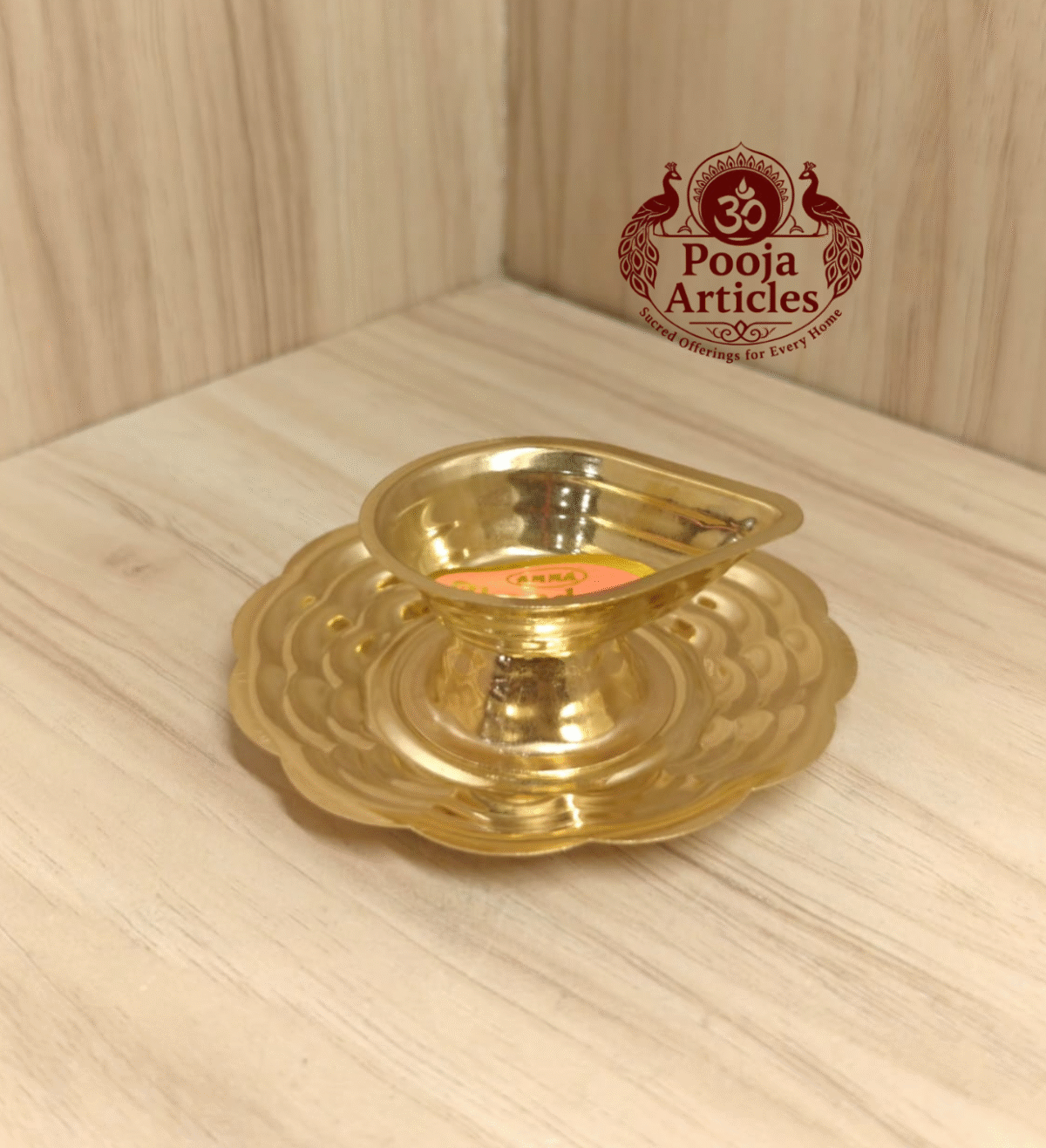 Buy Brass Table Oil Lamp Online – 25 g, 3.2" Handcrafted Pure Brass Mini Oil Lamp for Pooja & Décor